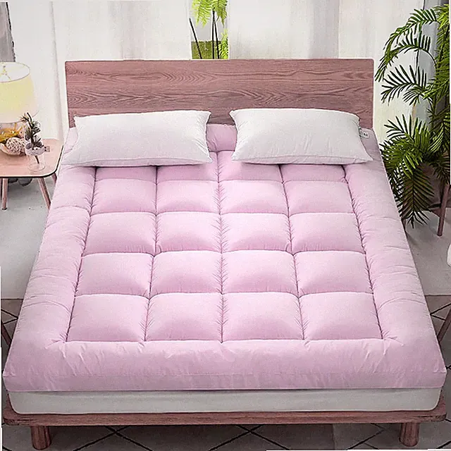 4 Sizes Pink Quilted Mattress Pad Cover Topper Protector 72D Fitted Pillow Top
