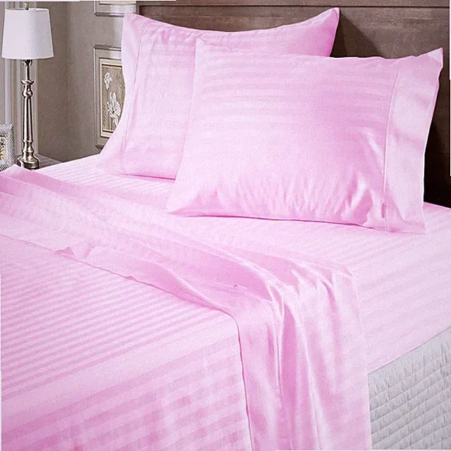 Bedding Collection 1000 TC OR 1200 TC Egyptian Cotton Pink Stripes Choose Item