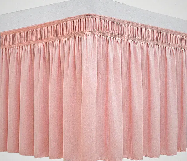 Biscaynebay Wrap Around Bed Skirts for Twin Beds 15" Drop, Pink