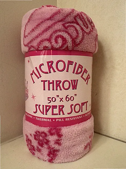 Idea Nuova Princess Microfiber Plush Throw Pink 50in x 60in