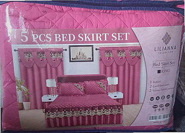 Liliana Pink Bed Skirt Set - 5 Piece