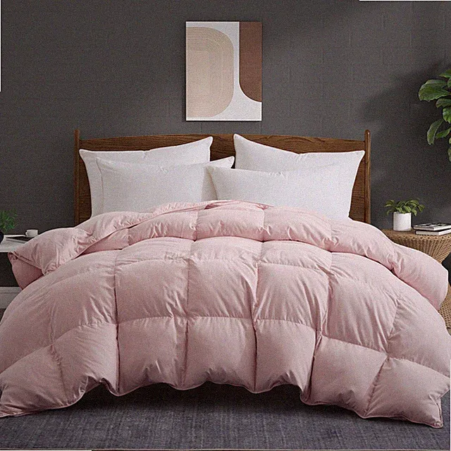 Pink Noise Free Oversized Down Feather Bed Blanket , King Queen Comforter