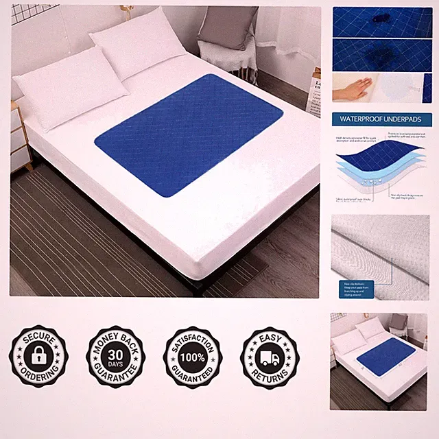 Waterproof Mattress Pad 34x52" - Absorbent Bed Protector for Kids & Pets